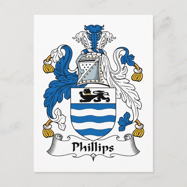 Phillips Family Crest Vykort (Framsida)