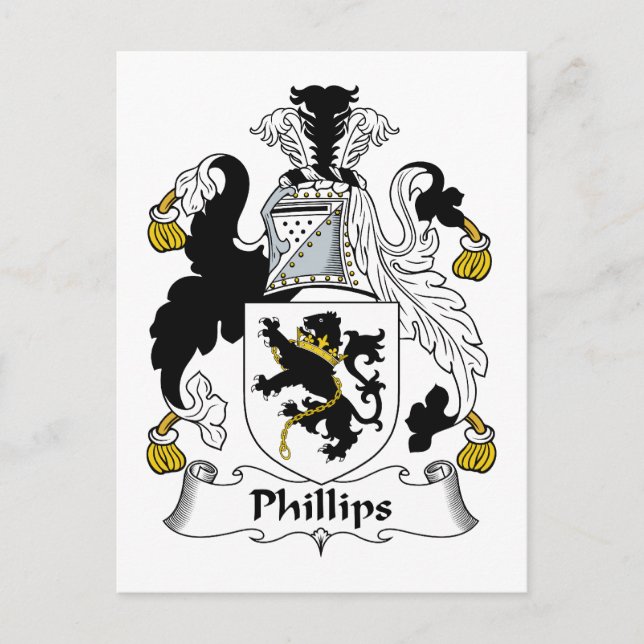 Phillips Family Crest Vykort (Framsida)