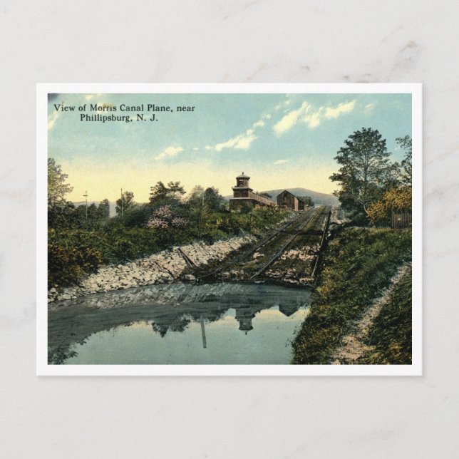 Phillipsburg NJ View of Morris Canal Flygplan Vykort (Framsida)