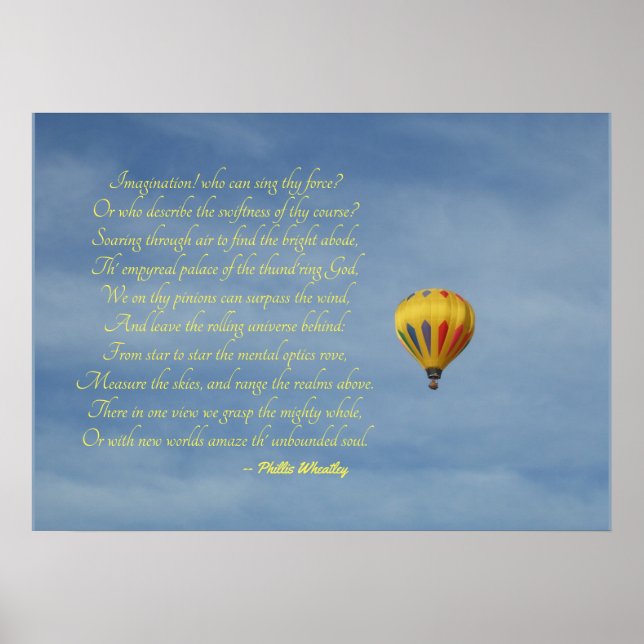 Phillis Wheatley Imagination Luftballong Himlar Poster (Framsidan)
