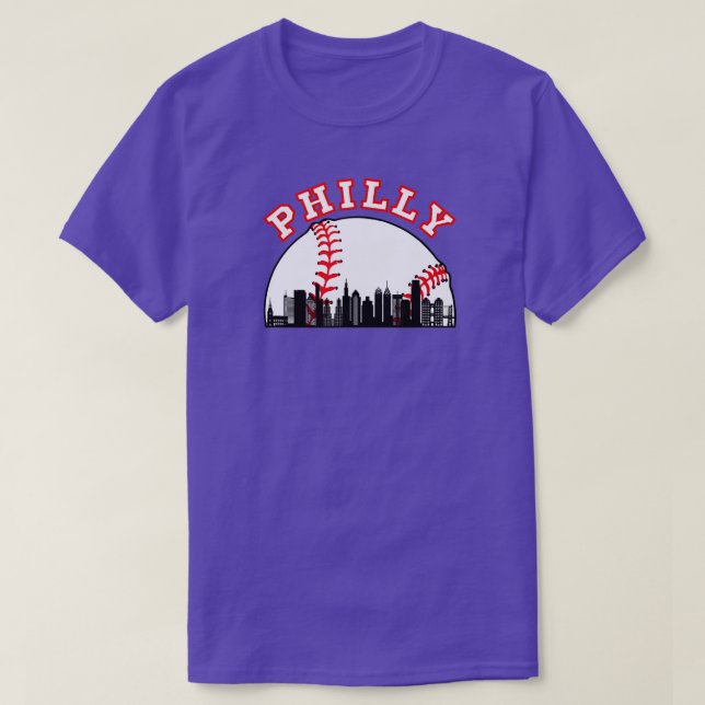 Philly Baseball  Philly PA Cityscape Skyline  T Shirt (Design framsida)