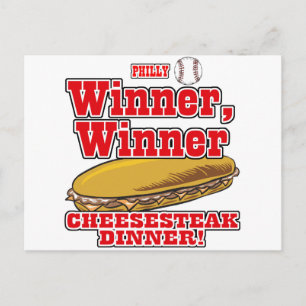 Philly Baseboll Vinnare Vinnare Cheesesteak Middag Vykort