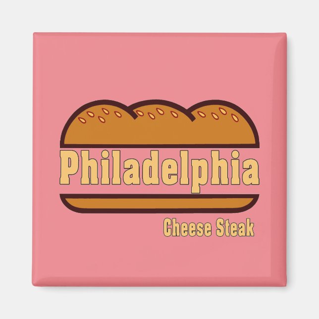 Philly Cheese Steak,byt färg, lägg till text Magnet (Framsidan)