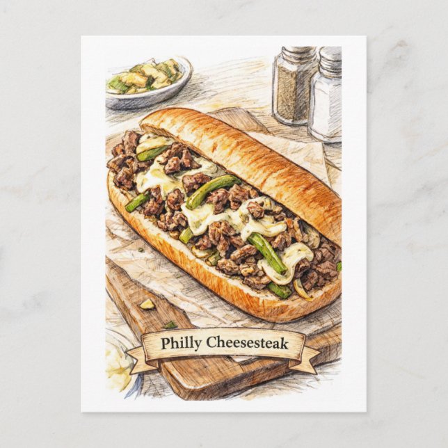 Philly Cheesesteak (Amerikansk matserie) vykort (Framsida)