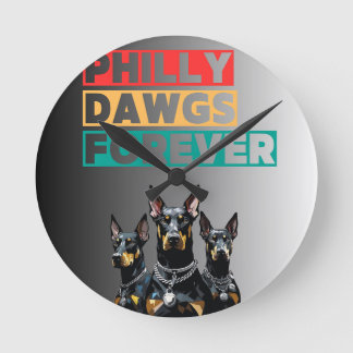 Philly Dawgs Forever Wall Clock – Philly Pride Rund Klocka