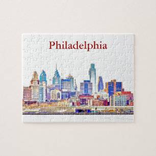 Philly färg skissar horisontpussel pussel