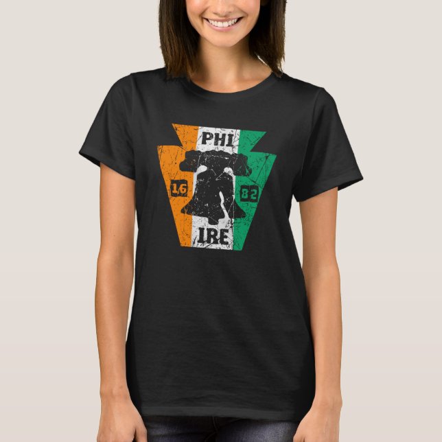 PHILLY FLÄKT IRISH FLAGGA IRE LIBERTY BELL PHILADE T SHIRT (Framsida)