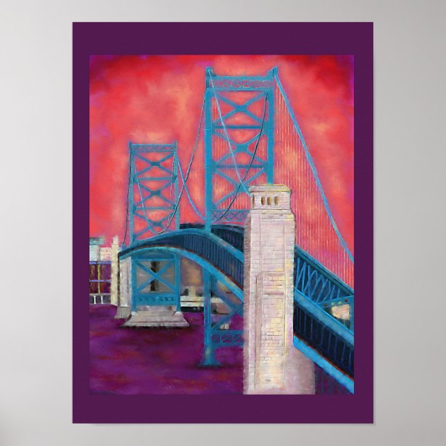 Philly-intryck (Ben Franklin Bridge) Poster (Framsidan)