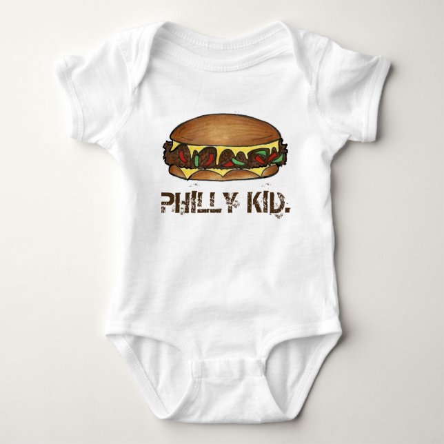 PHILLY KID Philadelphia PA Cheesesteak Sandwich Tee (Framsida)