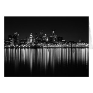Philly night b/w hälsningskort