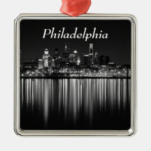 Philly night b/w julgransprydnad metall