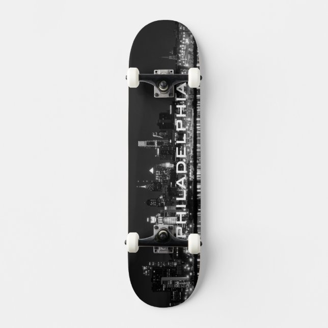 Philly night b/w skateboard bräda 20,5 cm (Framsida)