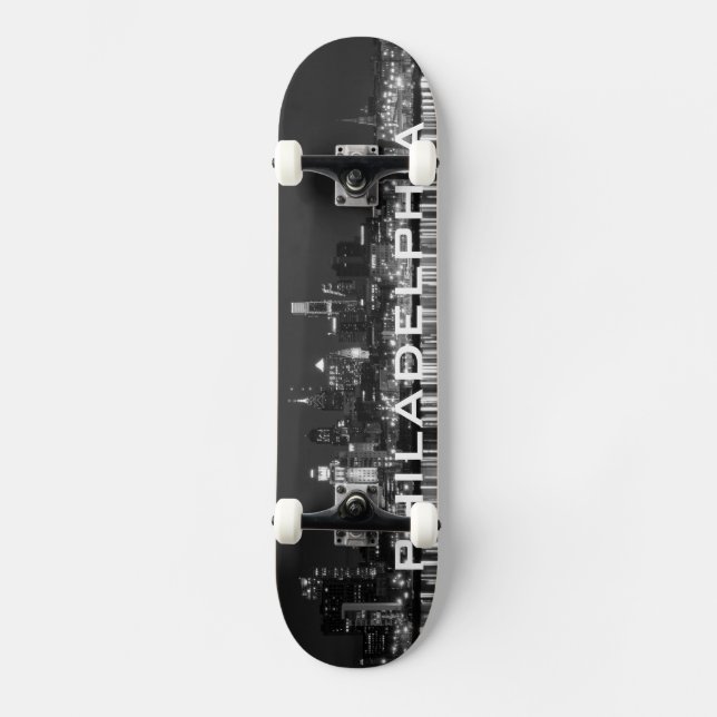 Philly night b/w skateboard bräda 21,5 cm (Framsida)