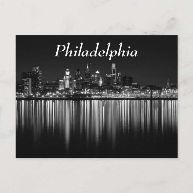 Philly night b/w vykort (Framsida)