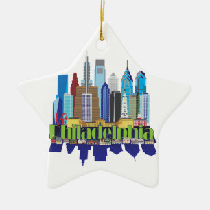 Philly ny symbol julgransprydnad keramik
