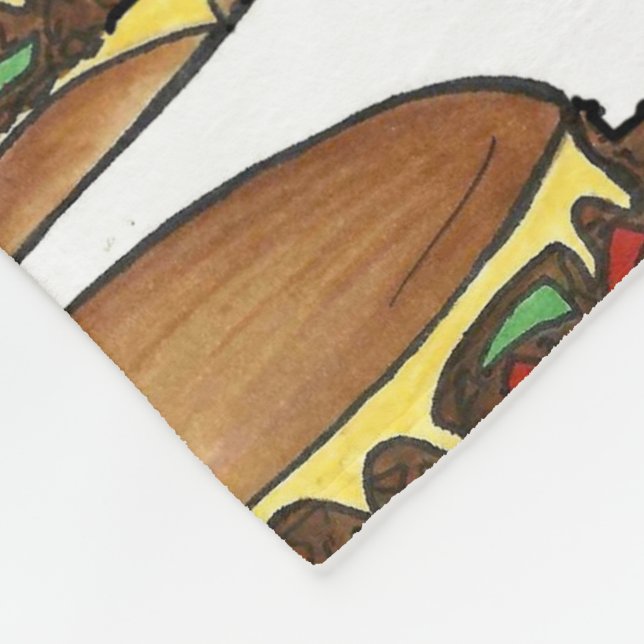 Philly PA Cheese Steak Cheesesteak Sandwich Foodie Fleecefilt (Hörn)