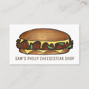 Philly Philadelphia Cheese Steak Sandwich Food Visitkort