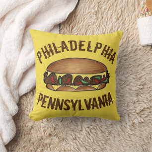 Philly Philadelphia Pennsylvania PA Cheese Steak Kudde