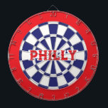 PHILLY Philadelphia White, Navy Blue and Red Darttavla<br><div class="desc">FILLY Philadelphia White, Navy Blue and Red Färgad Dart Board Game Inklusive 6 Brass Darts. Du kan redigera text genom att välja alternativet för anpassning 🎯 Berätta om du har ytterligare frågor och eftersom Zazzles kundsupport hanterar den kundupplevelse som du kan få till kundsupport för Zazzle via chatta, mobil eller...</div>