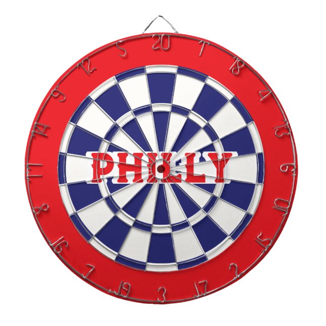 PHILLY Philadelphia White, Navy Blue and Red Darttavla (Framsidan)