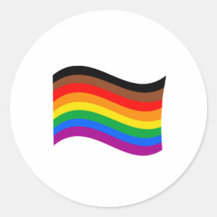Philly Rainbow Pride Wave Flagga Runt Klistermärke