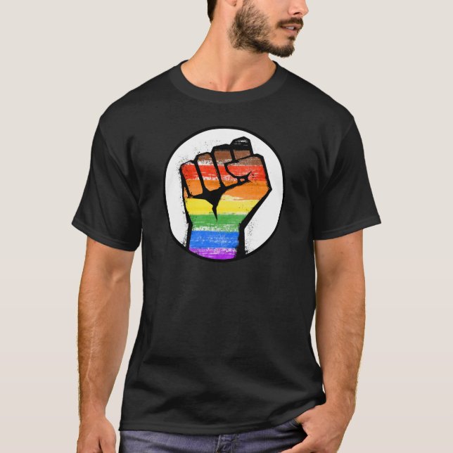 Philly Rainbow Pride Wave Flagga T-Shirt (Framsida)