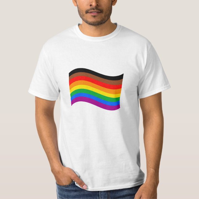 Philly Rainbow Pride Wave Flagga T Shirt (Framsida)