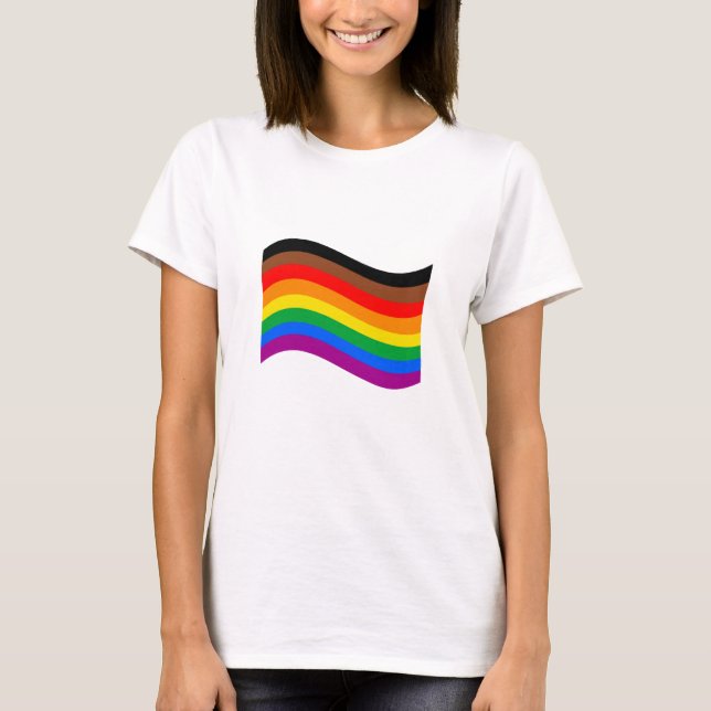Philly Rainbow Pride Wave Flagga T Shirt (Framsida)