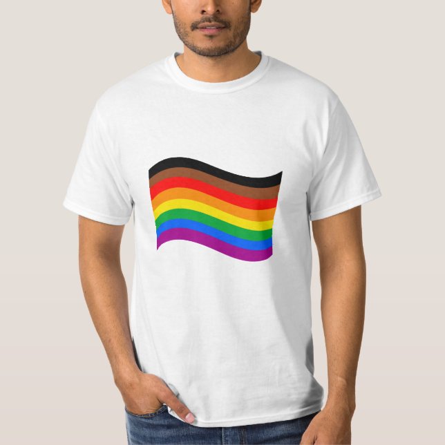 Philly Rainbow Pride Wave Flagga T Shirt (Framsida)