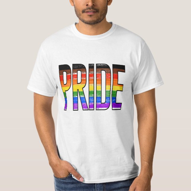 Philly Rainbow Pride Wave Flagga T-Shirt (Framsida)