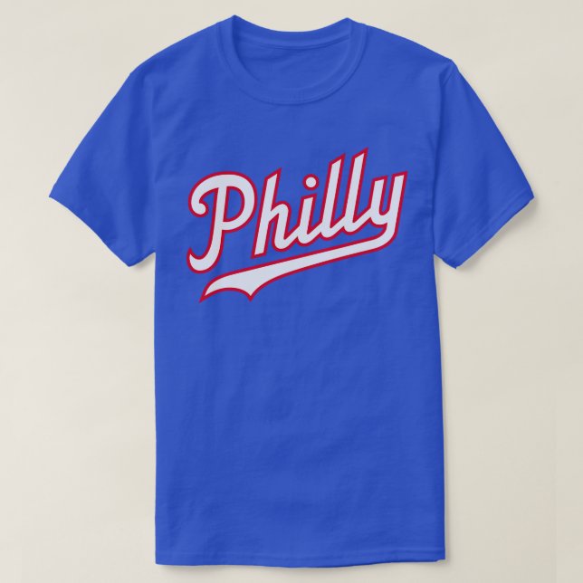 Philly Script BlueWhiteRed T Shirt (Design framsida)