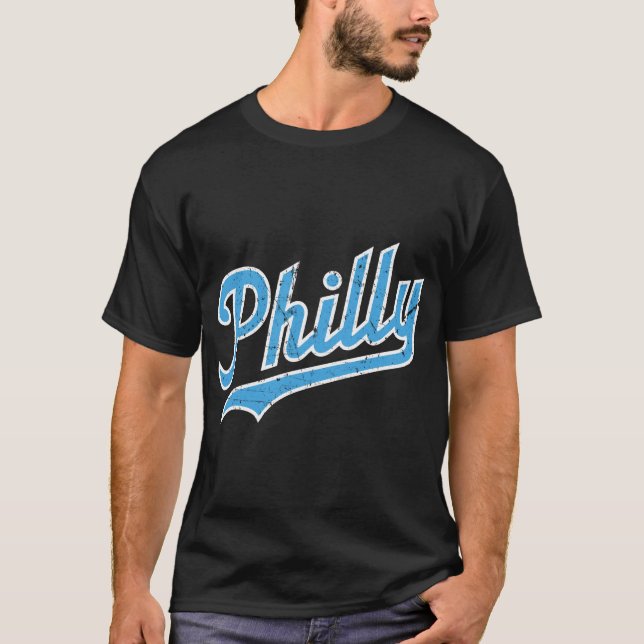 Philly Script - Burgundy T Shirt (Framsida)