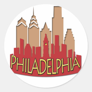 Philly Skyline Newwave hett Runt Klistermärke
