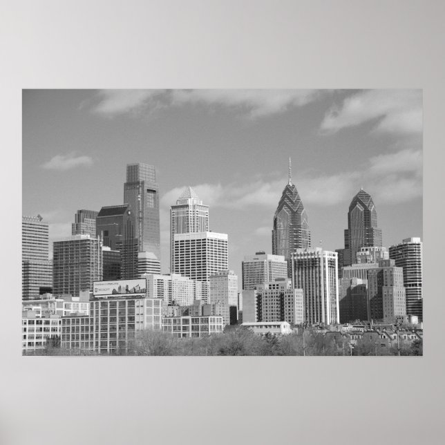Philly skyscrapers black and white poster (Framsidan)