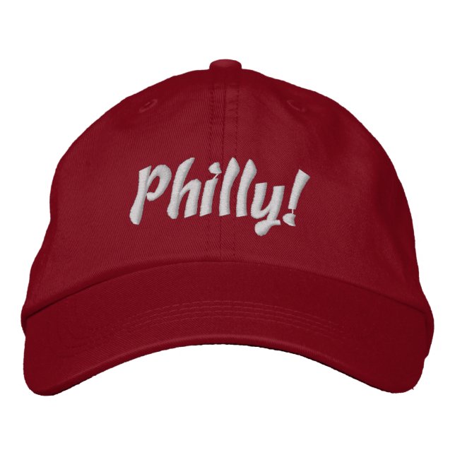 Philly! Sockel i rött och vitt Broderad Keps (Framsida)