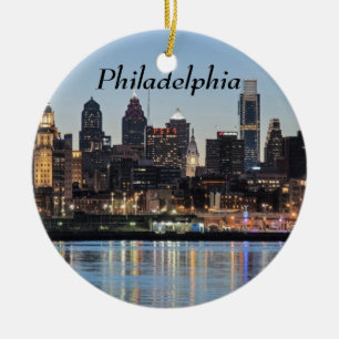 Philly solnedgång julgransprydnad keramik