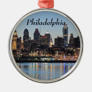 Philly solnedgång julgransprydnad metall