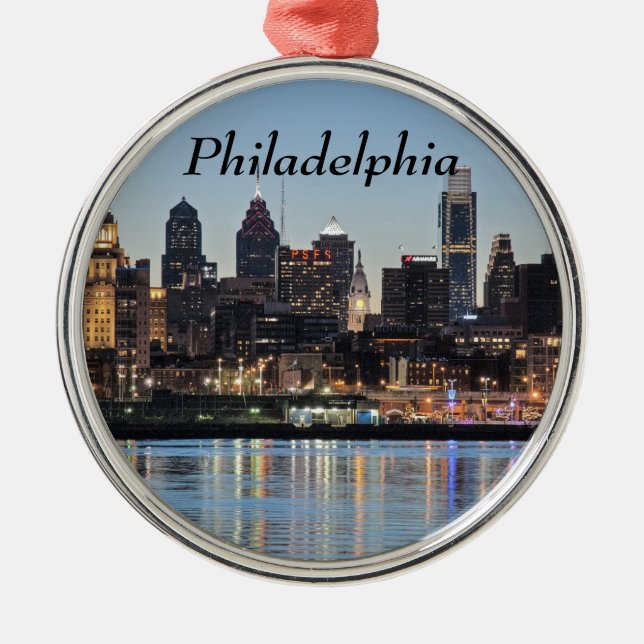 Philly solnedgång julgransprydnad metall (Framsidan)