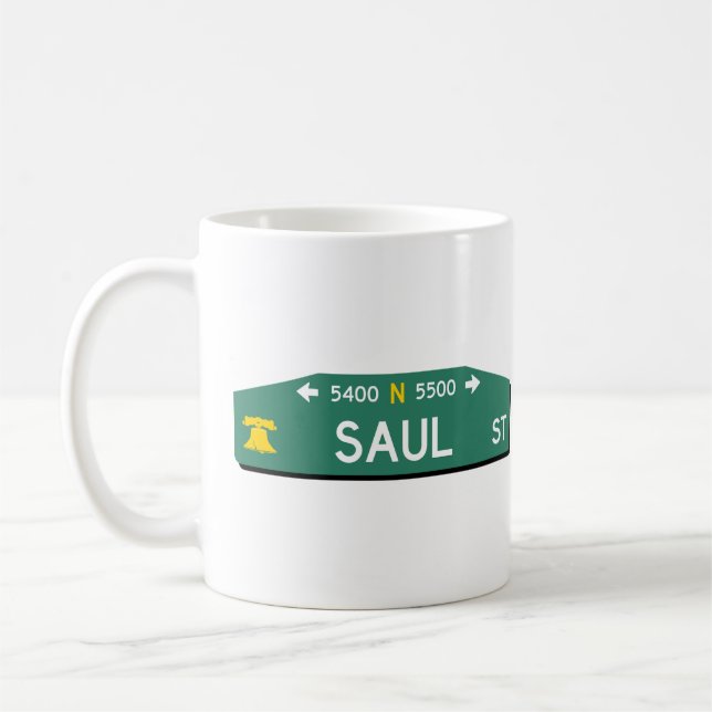 Philly Street Sign Coffee Mug: For YOUR Address! Kaffemugg (Vänster)