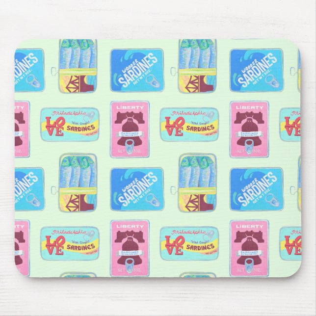 Philly Tin Fish Mousepad - Philadelphia Gift Musmatta (Framsidan)