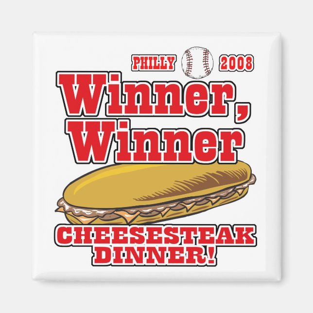 Philly Vinnare Cheesesteak Middag Magnet (Framsidan)