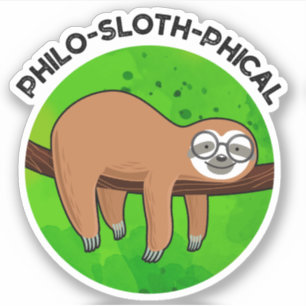 Philo-sloth-phical Funny Animal Sloth Pun Klistermärken