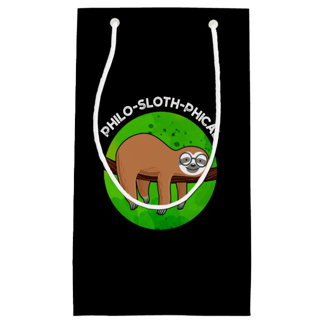 Philo-sloth-phical Funny Animal Sloth Pun Mörk BG (Framsidan)
