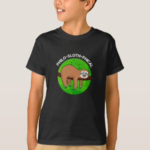 Philo-sloth-phical Funny Animal Sloth Pun Mörk BG T Shirt