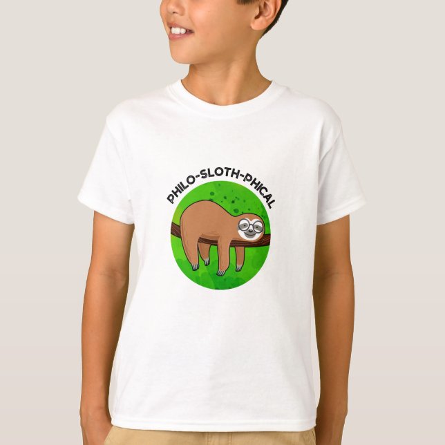 Philo-sloth-phical Funny Animal Sloth Pun T Shirt (Framsida)