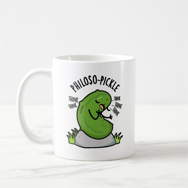 Philoso-pickle Funny Pickle Pun Kaffemugg (Vänster)