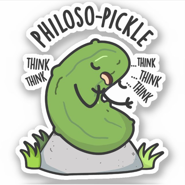 Philoso-pickle Funny Pickle Pun Klistermärken (Framsida)