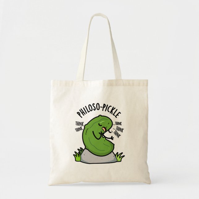 Philoso-pickle Funny Pickle Pun Tygkasse (Framsidan)
