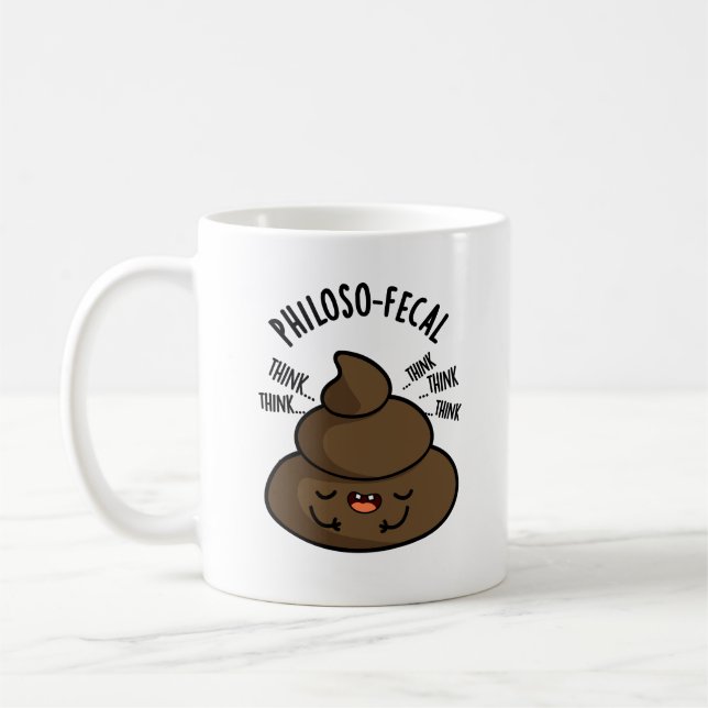 Philosop-fecal Funny Poop Pun Kaffemugg (Vänster)