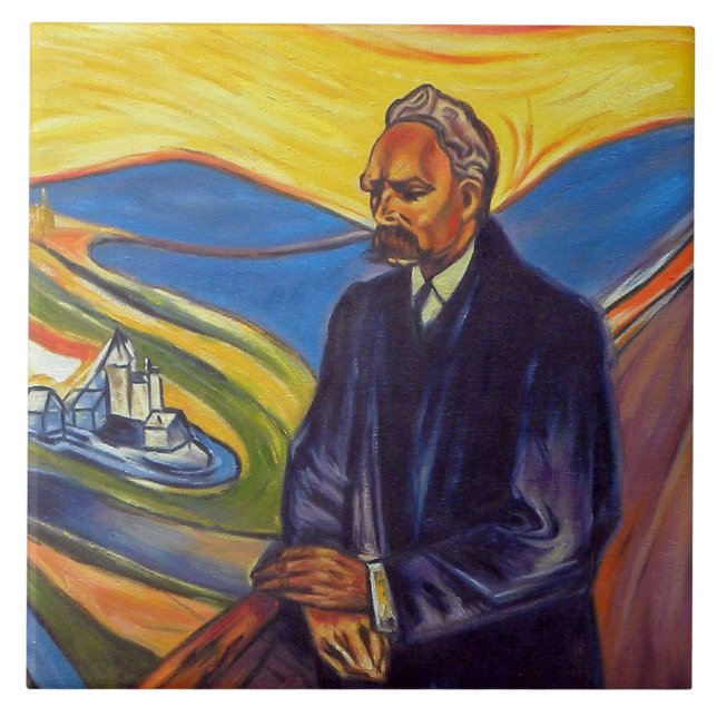 Philosopher Friedrich Nietzsche (av Edvard Munch) Kakelplatta (Framsidan)